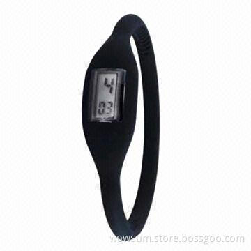 Ion Silicone Watch, Digital Movement, Eco-friendly Material and Waterproof